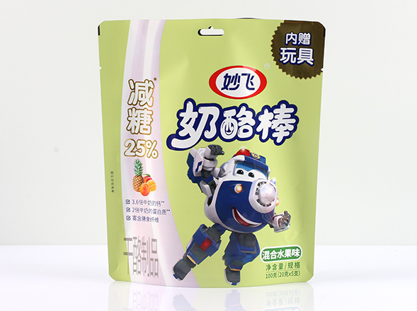 广东源头工厂生产奶酪棒包装袋UV印刷儿童食品站立平口袋